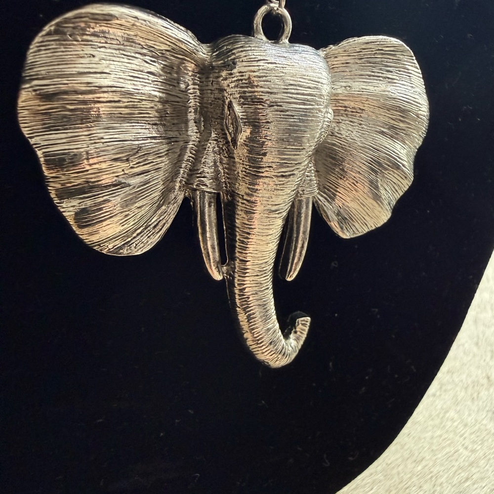 Silver Elephant Pendant Necklace - Picture 5 of 11